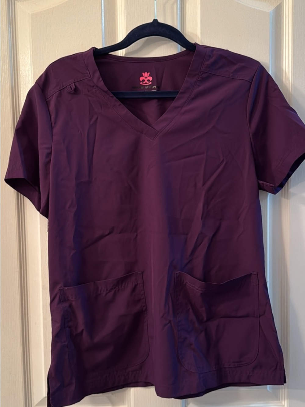 Natural Uniforms Women's V-Neck Scrub Set (Top & Bottoms) in Plum